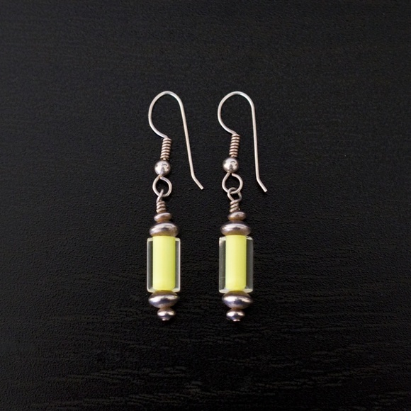 Jewelry - Yellow Hand Blown Glass Earrings
